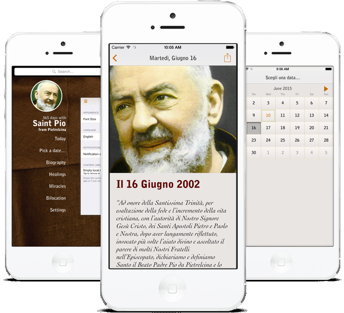 iPhone App Screenshots for Saint Pio